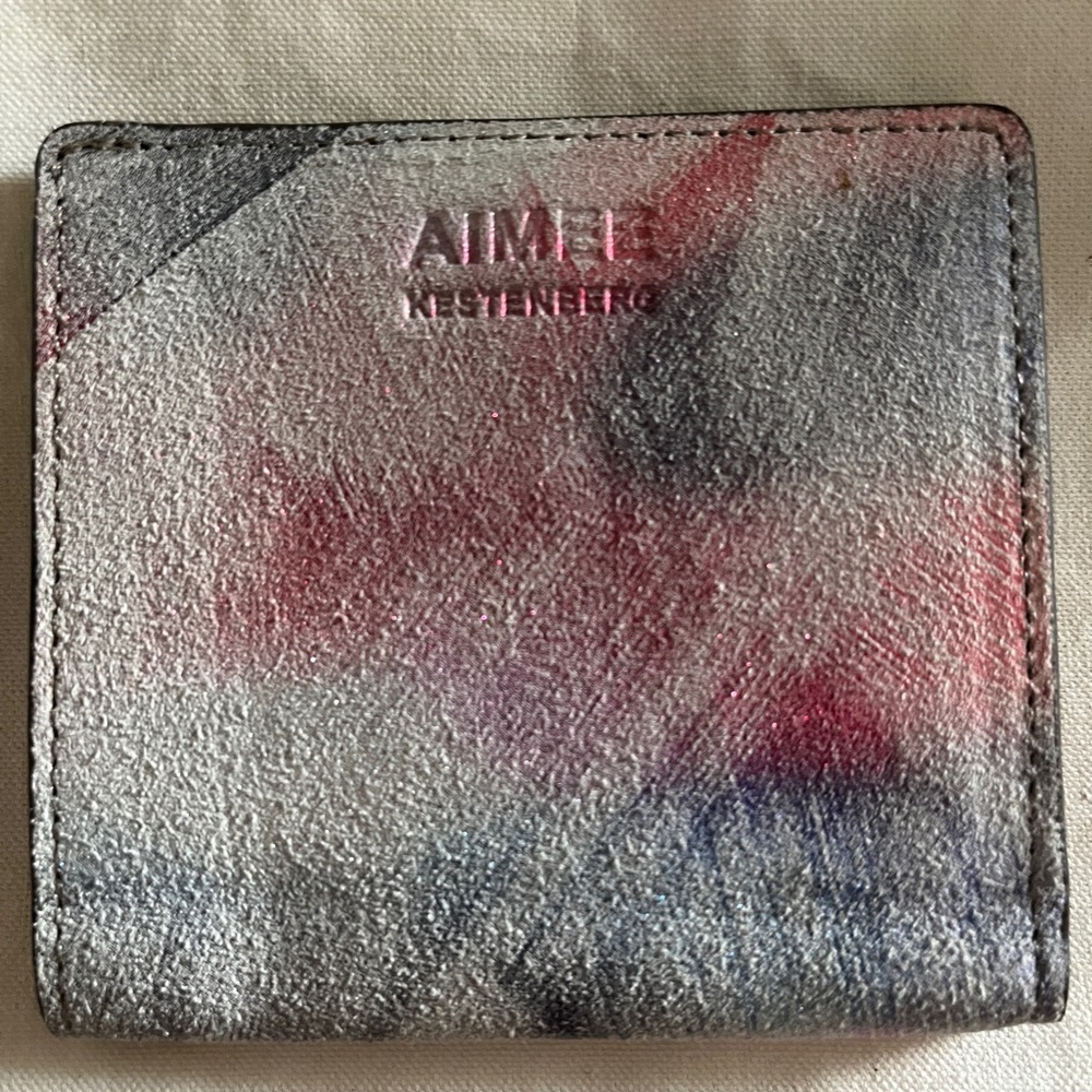 Aimee Kestenberg Gala Violet Brushed Suede Shimmer Wallet Coin Purse - New